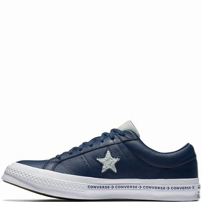 Converse One Star Pinstripe Low Tops Womens - Navy/White Shoes (510OQVTU)